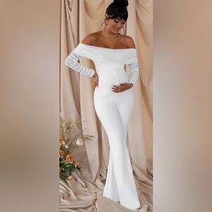 White Maternity Jumpsuit